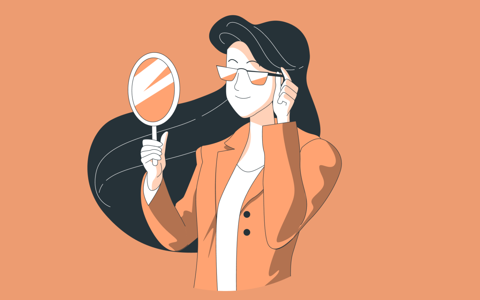 Image representing self reflection and acknowledgement